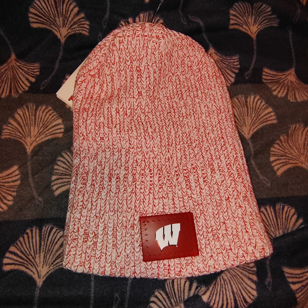 Wisconsin Knit Beanie - Red and White